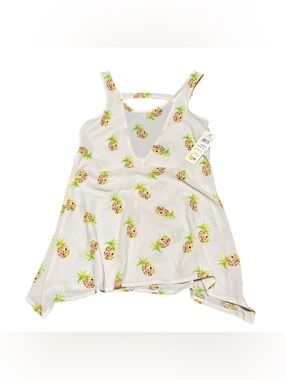 Sister Pineapple Print Tank Dress Swim Cover Up Beach Womens Medium